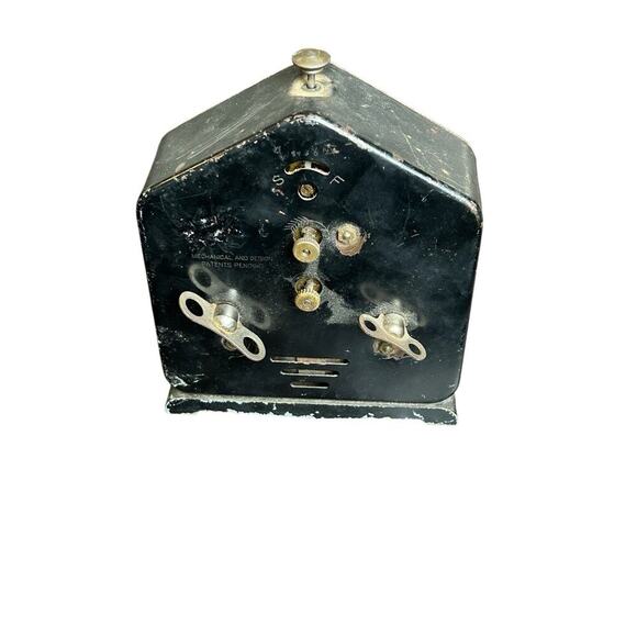 Antique Ingraham 8 Day GABLE Alarm Clock Metal With Glass Intact Retro Preloved - Picture 2 of 10